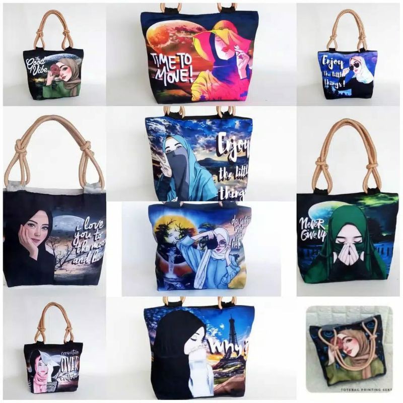 TAS MUSLIMAH MURAH TOTEBAG TALI SUMBU TAS KEKINIAN TERBARU