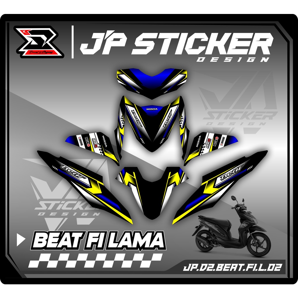 Sticker Decal Beat - Stiker Dekal Honda BEAT FI LAMA 2013-2015 Full Body Setiker Striping Motor Kere