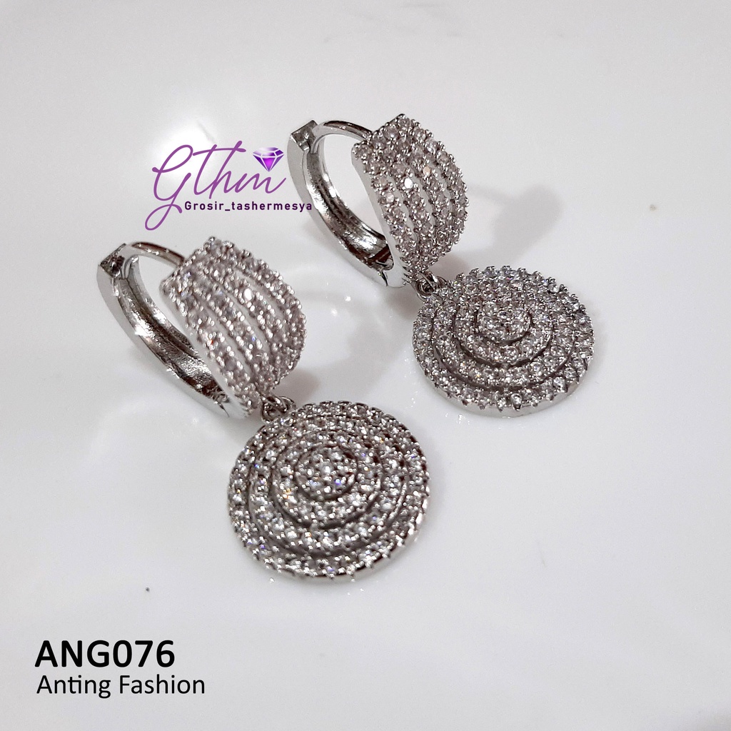 Anting Pesta Klip Jurai Diamond Mewah Perhiasan Import Kualitas Premium Anti Karat ANG076 GTHM