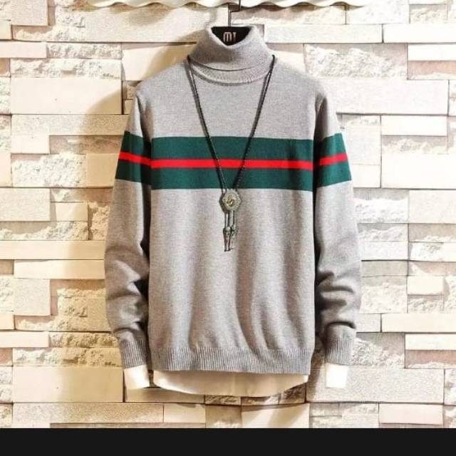 Sweater rajut strip gucci