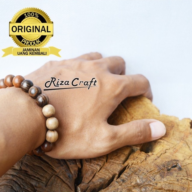 Gelang Kayu Stigi Kombinasi Dewandaru Kalimasada Asli Terbaik 10 mm