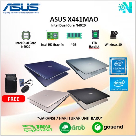 Laptop Asus X441MAO Intel Celeron N4020 4GB 1TB W10 14inch