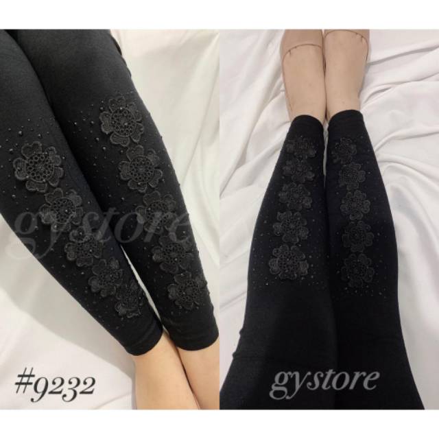 Legging Tebal Mote Brukat Import