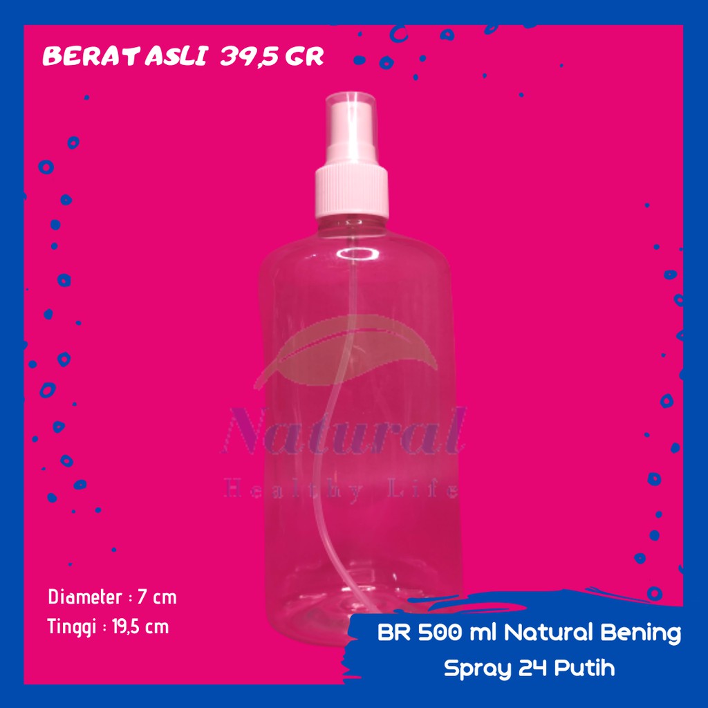 Botol 500ml Natural Bening Spray N 24 Bahan PET