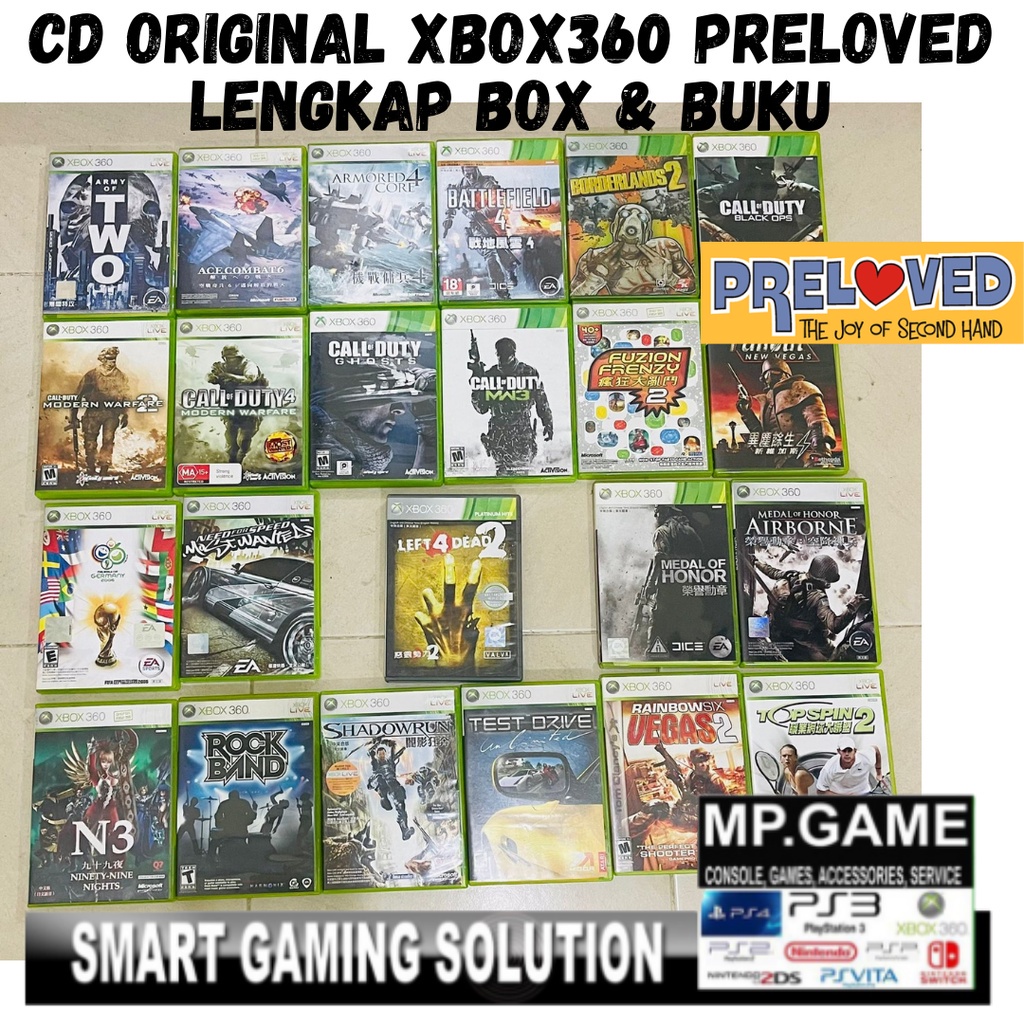 Kaset CD Original Game XBOX 360 Preloved Seken Lengkap Box