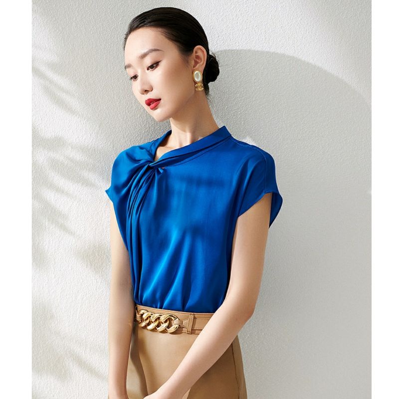 MDLV ~ 0271# Chrysalis Twist Neck Top Import Top Satin Atasan Satin Blouse Satin Blouse Premium Blouse Import Blouse Korea Fashion Import