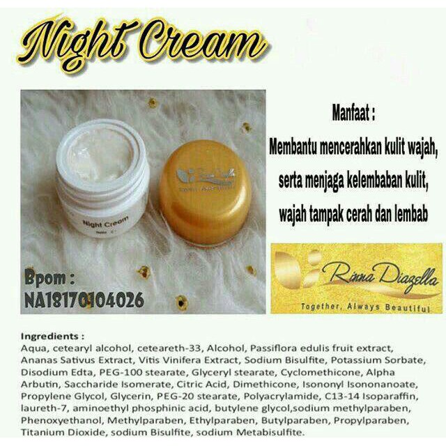 NIGHT CREAM Rinna Diazella | Eceran Cream Malam Rinna Diazella (RD)