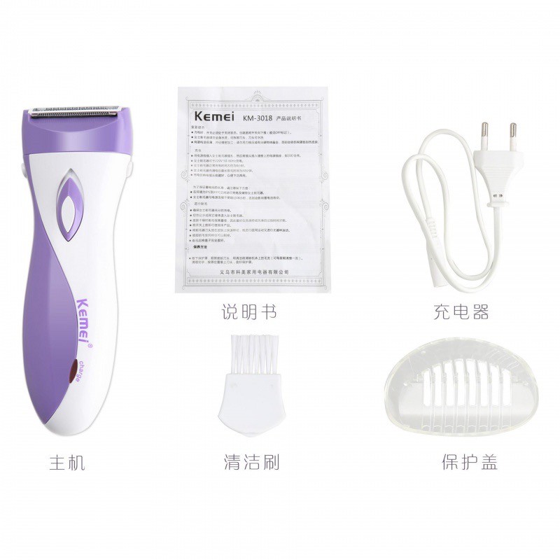 Kemei KM 3018 Alat Cukur Bulu Lady Shaver Woman Cukuran Wanita Mesin Cukuran Kemei KM-3018