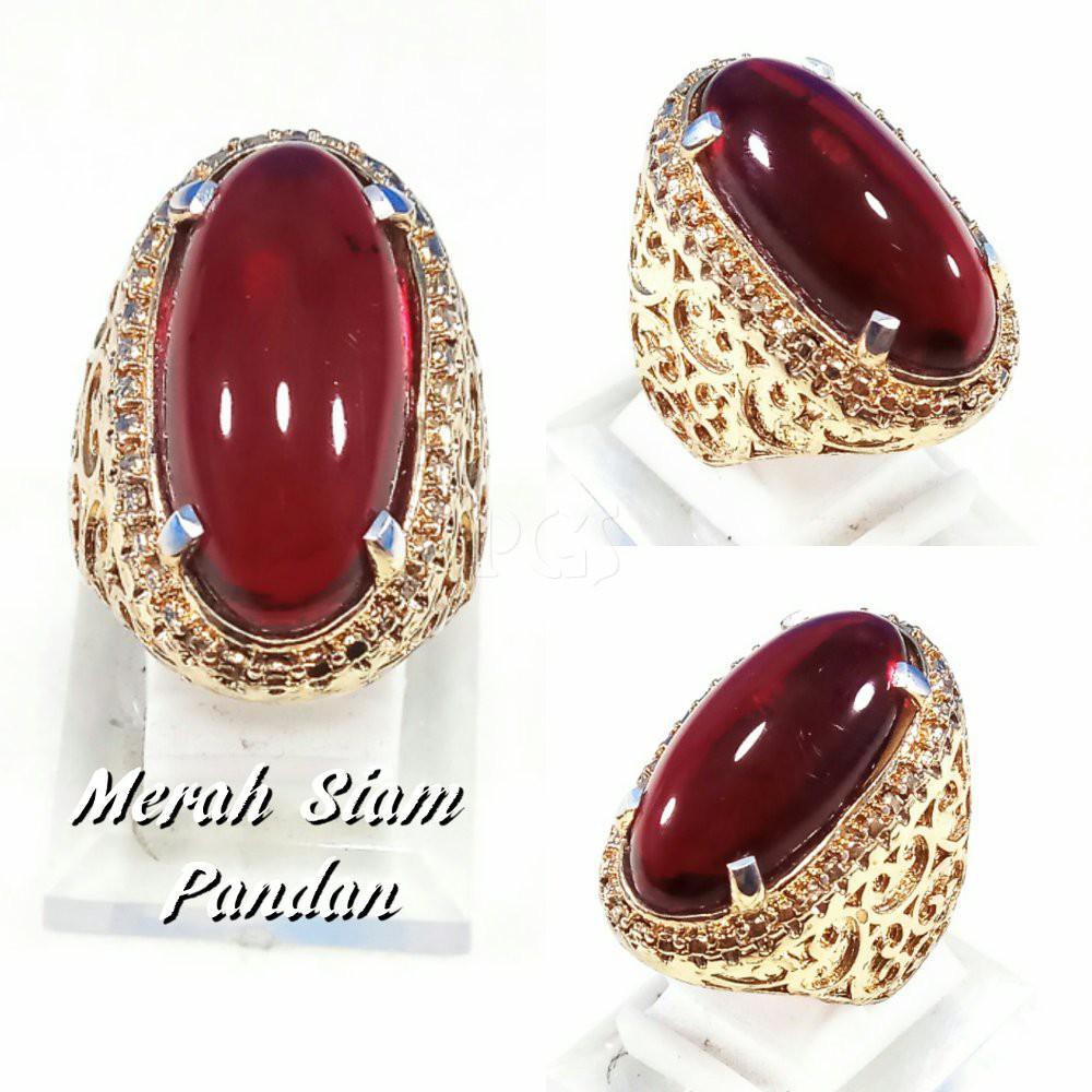 CINCIN BATU AKIK PERMATA MERAH SIAM PANDAN TERMURAH