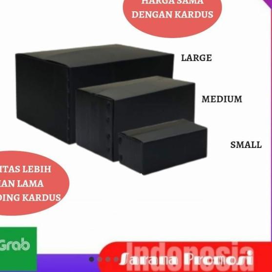 

kardus packing box plastik uk.60x30x40 - tahan air - hitam - BESAR