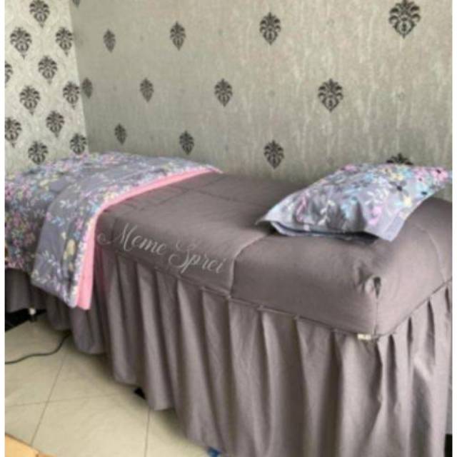 Sprei Salon Empuk + Bedcover Klinik Kecantikan. Sprei isi Dakron Rumbay Seprai Salon Facial Klinik Kecantikan