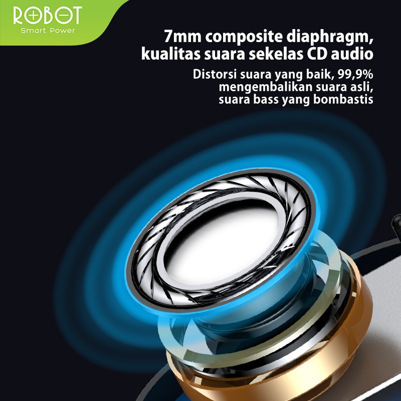 Earphone Robot TWS Wireless Airbuds T20 Headset Bluetooth Airdots - Garansi Resmi 1 Tahun-8