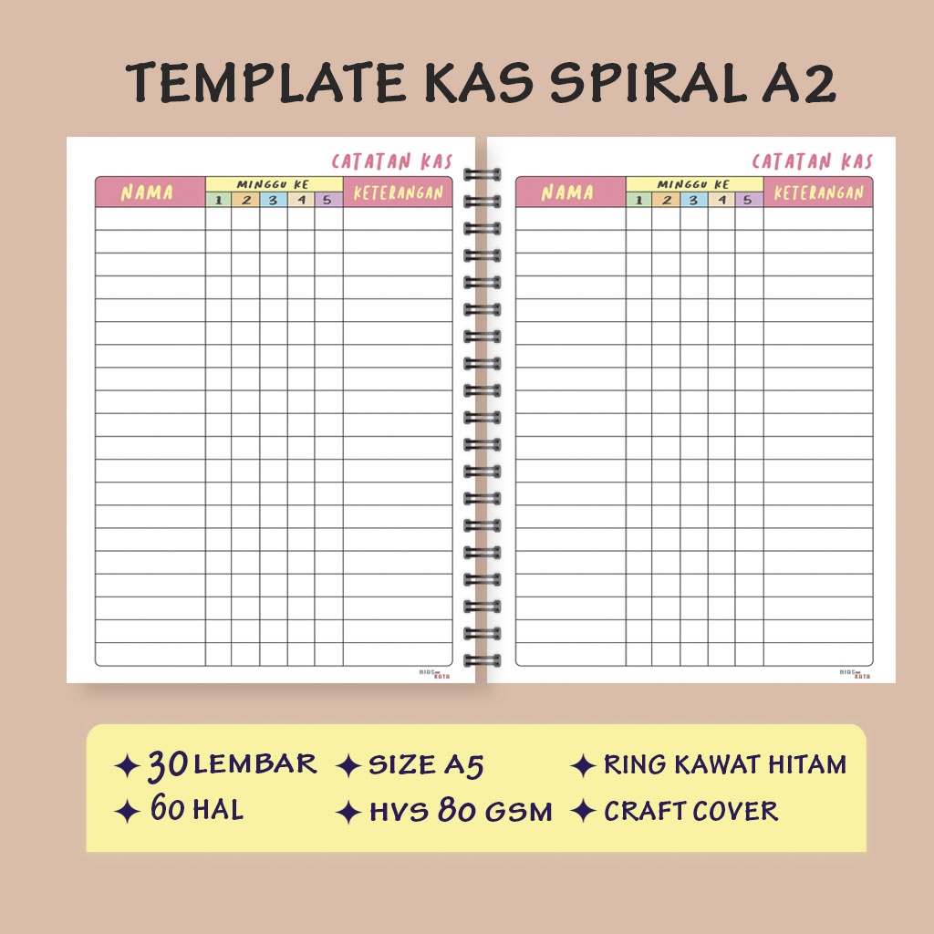 

Terlaris ✨ - Buku Kas Catatan Keuangan A5 Jilid Spiral Pastel Color ( Free Custom Judul)3.1.23