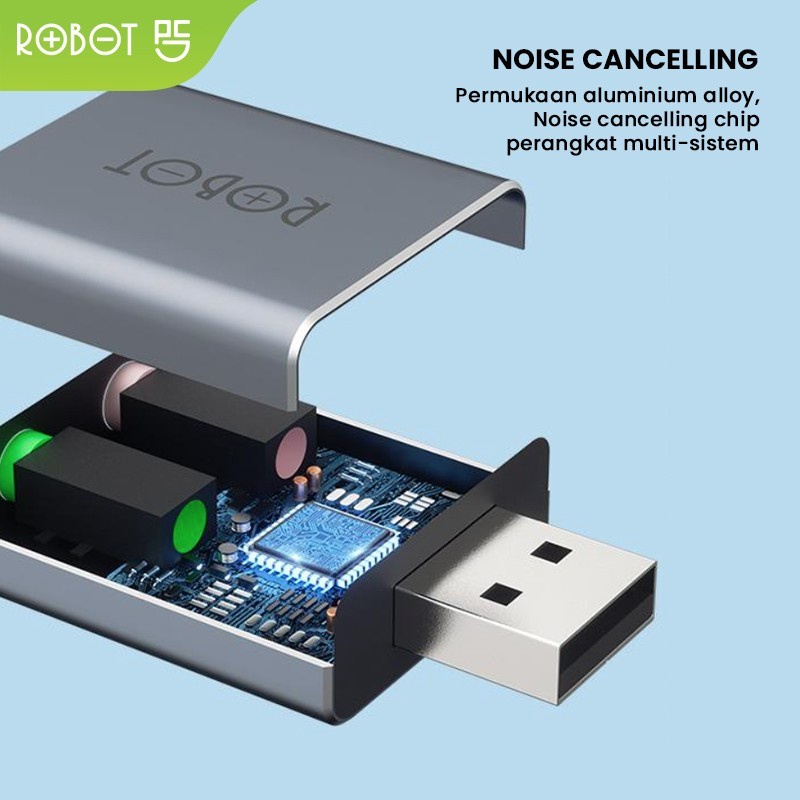 Robot US10 USB External Sound Card Eksternal USB 2.0 Komputer Laptop