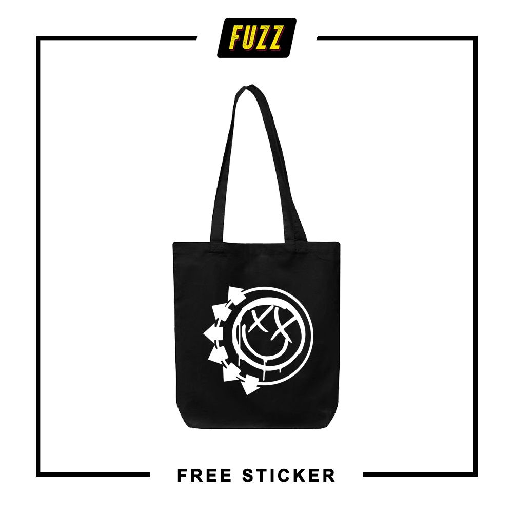 Totebag Band Blink 182 Tote Bag Resleting Distro Musik Punk Blink-182 Tas Jinjing Pria Dan Wanita Murah