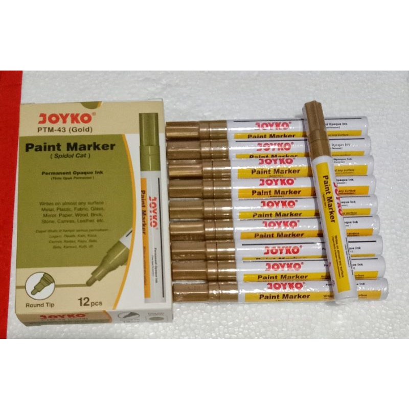 joyko PTM-43 GOLD paint marker spidol cat permanen