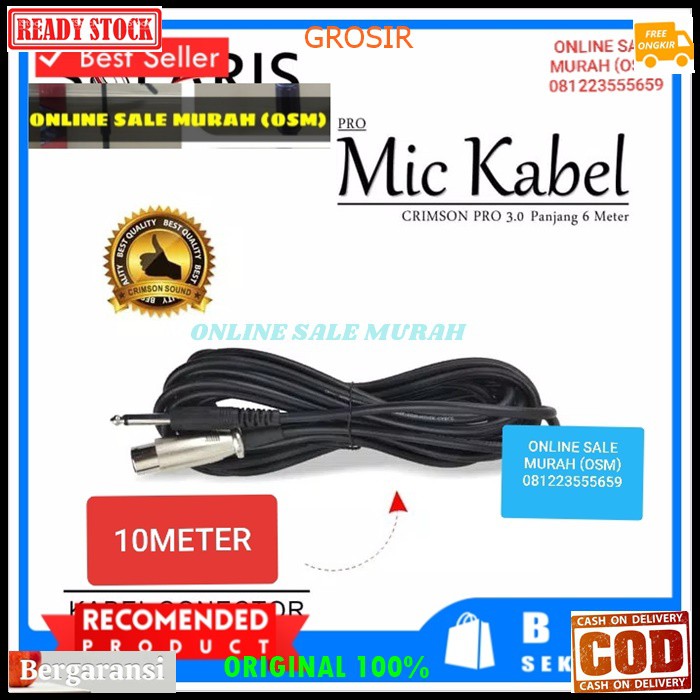 G97 Kabel mic ORIGINAL 100% microphone cable asli mikrophone mik dynamic 10 meter universal pro profesional vocal vokal  BISA SEGALA JENIS MIC KABEL  Spesifikasi Panjang +/- 10 meter Jack koneksi T/S male to XLR female Unbalanced Warna Hitam G97