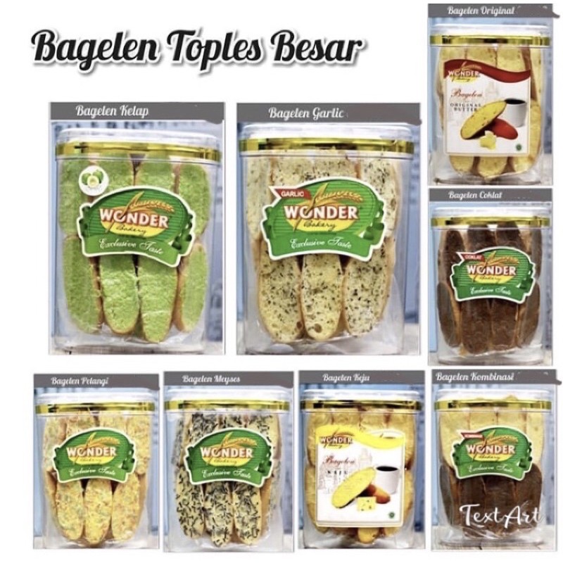 

[FREE KARDUS DAN BUBBLE WRAP] Bagelen Premium Manis Keju Coklat Pandan Garlic Meses Toples Besar Wonder Bakery Solo Salatiga Semarang Jawa Tengah