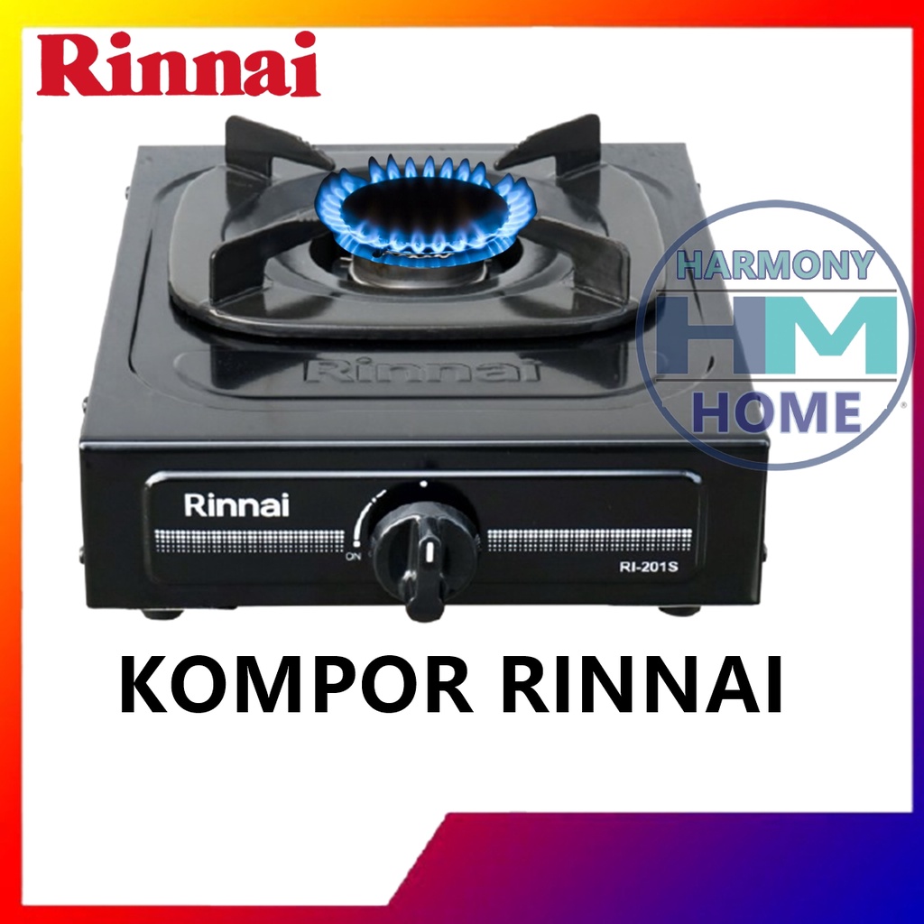 Rinnai Kompor Gas 1 Tungku RI201s+Selang Regulator SNI Premium Kompor Gas Rinnai Api Biru Sun Burner
