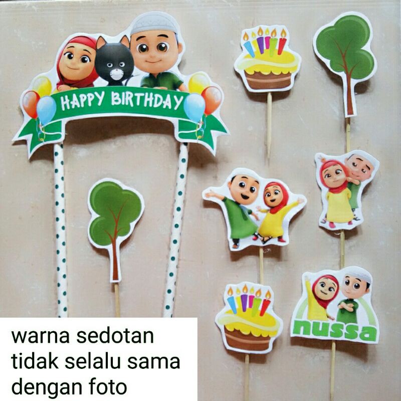 cake topper satu set hiasan kue ulang tahun karakter Nusa Rara nussa Rara nussa rarra