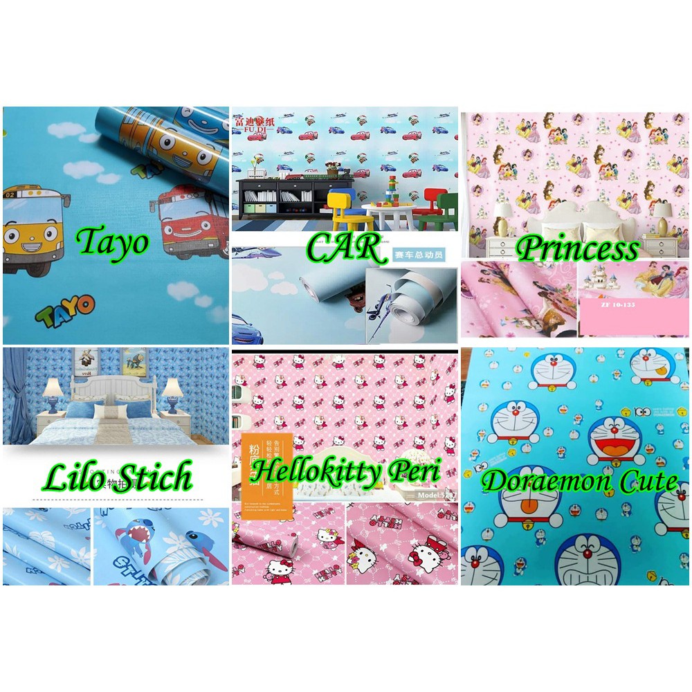 Wallpaper Dinding Kamar Murah 45 Cm X 10 Meter Kartun