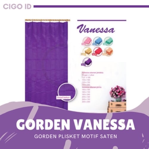 GORDEN SELAMBU PLISKET VANESSA TINGGI 150 / WAJIK / SATIN / PIONEER LEBAR 100CM