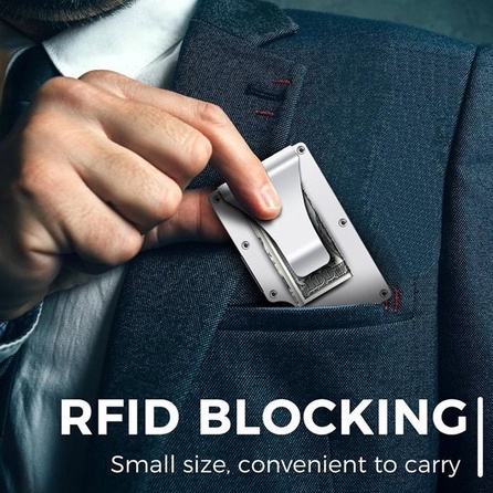 Dompet Kartu Anti maling Magnetic RFID Pria wanita untuk kartu ATM, Trans Jakarta, Kartu Akses Masuk, Credit Card,  eKTP mencegah Pencurian Data dengan Scanner RFID, Minimalist Card Holder Wallet RFID Blocking for Men and Women Wallet Metal Credit Card