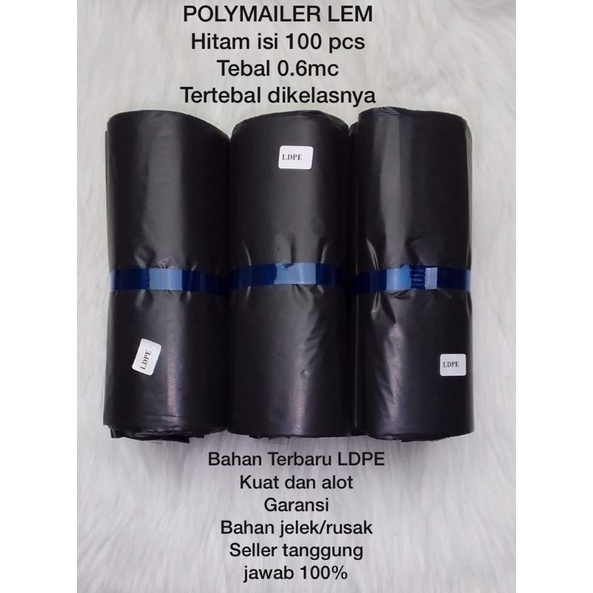 

Plastik polymailer cm hitam 20x30 isi 100 pcs bahan LDPE tebal 0.6 mc