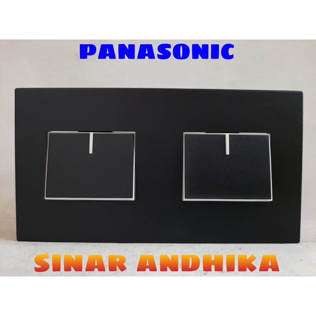 SAKLAR SERI LEBAR HITAM STYLE E PANASONIC WESJ 78049B+WESJ 5941B