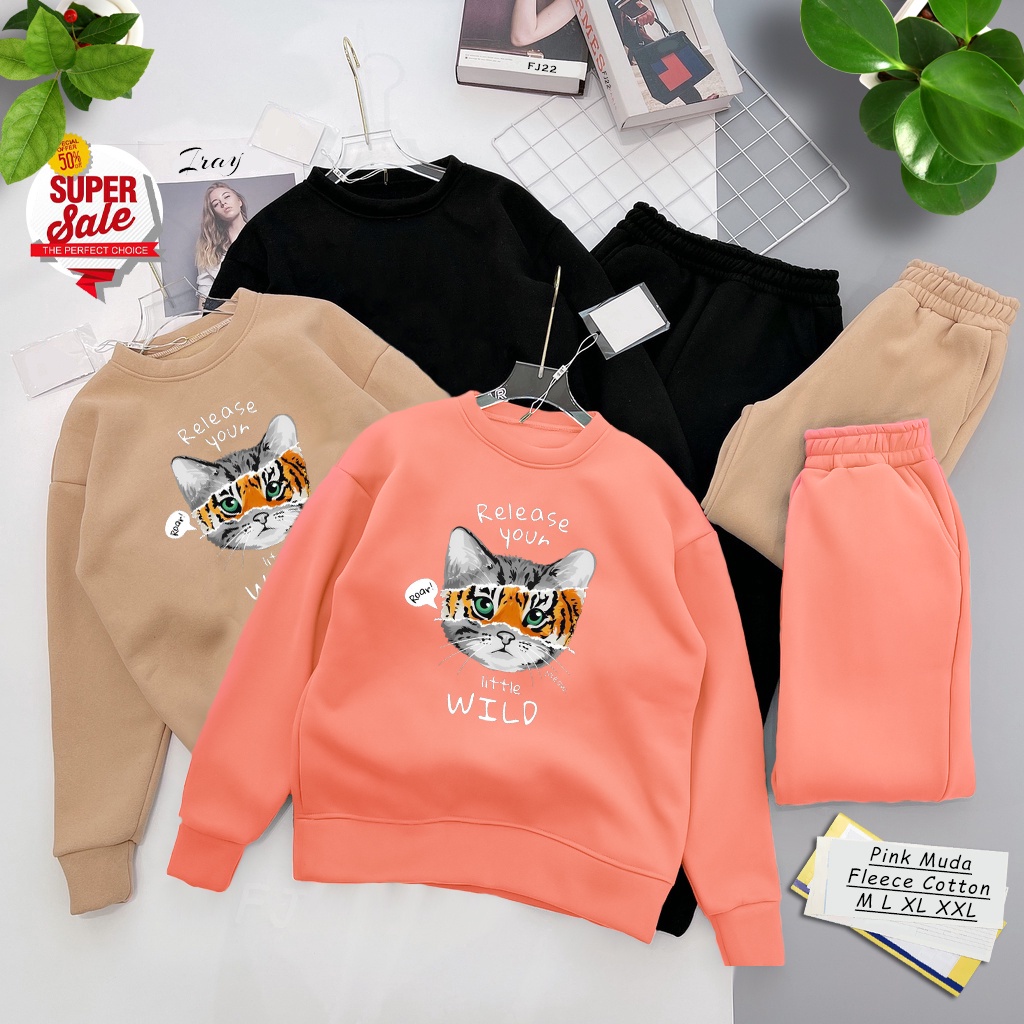 Sweater Cat Little Wild Unisex Pria &amp; Wanita | Dhea Fashion