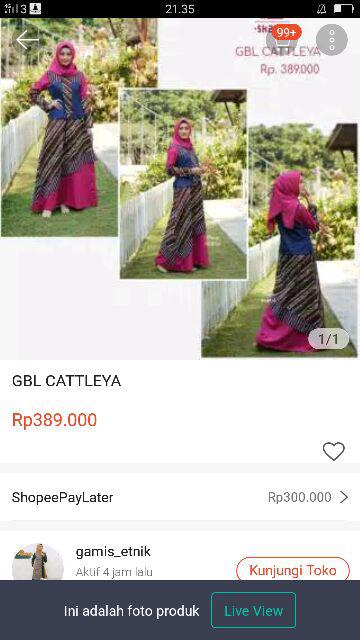 Gamis Batik Etnik Cattleya