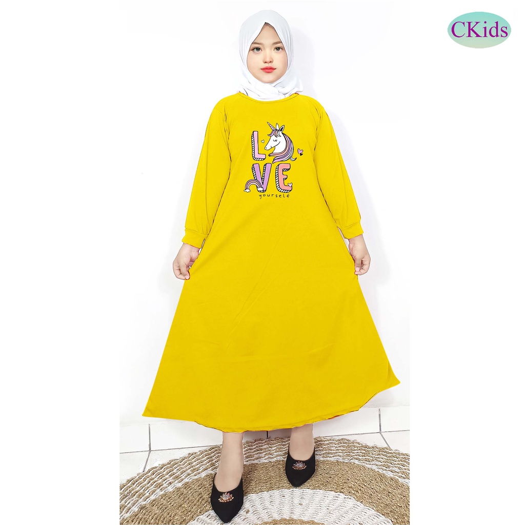 Gamis Anak Perempuan DTF Unicorn Love Yourself CF Kids