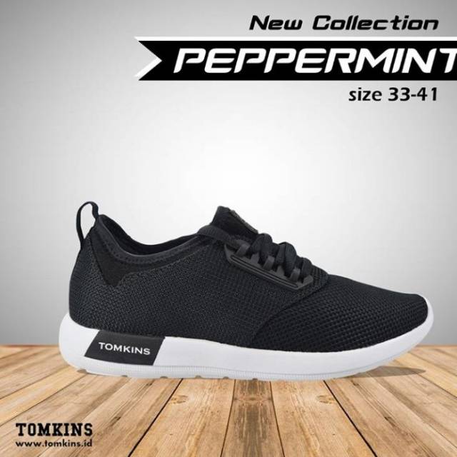 Sepatu tomkins pria peppermint black white