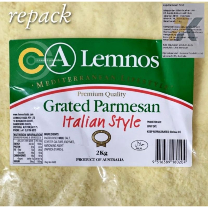 lemnos parmesan / keju parmesan lemnos 100gr / keju parut / italian style