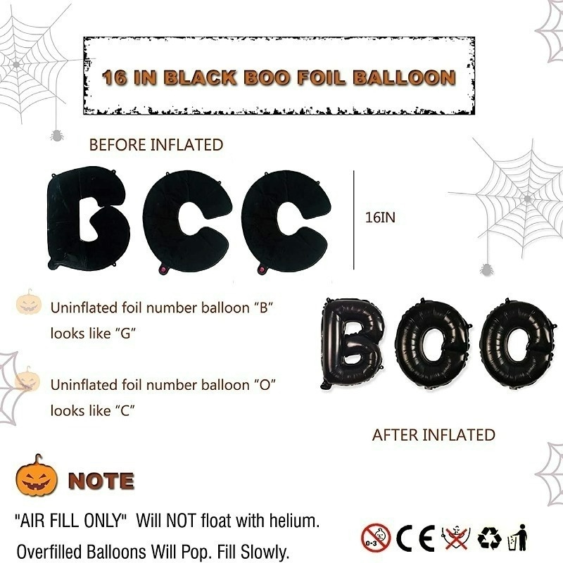 1 Set Balon Foil Desain Hantu Kelelawar Laba-Laba 3D Warna Hitam Oranye Untuk Dekorasi Pesta Halloween