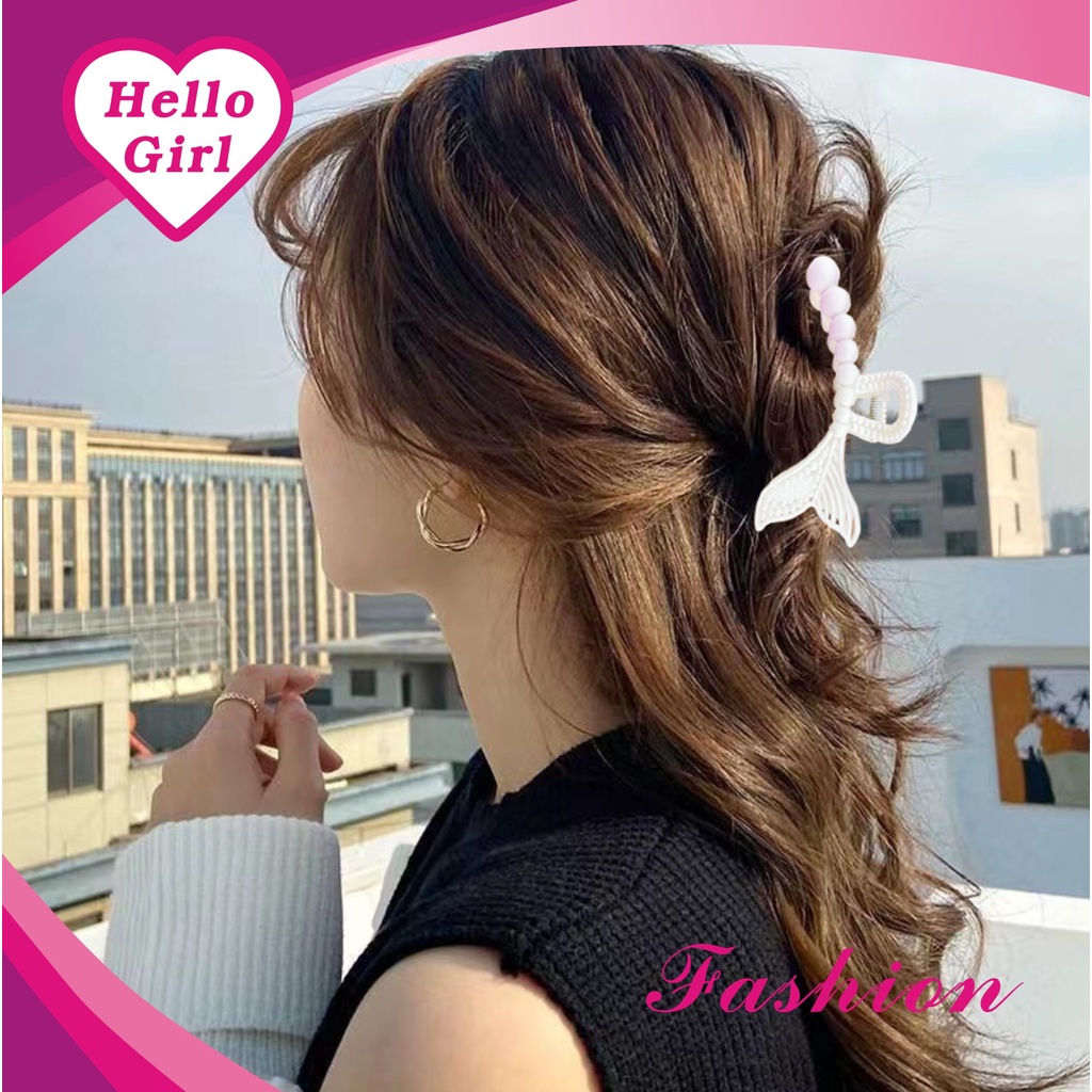 (Hello Girl) F92 Jepit Rambut Wanita Hair Clip Claw Dual Tone Mermaid Import