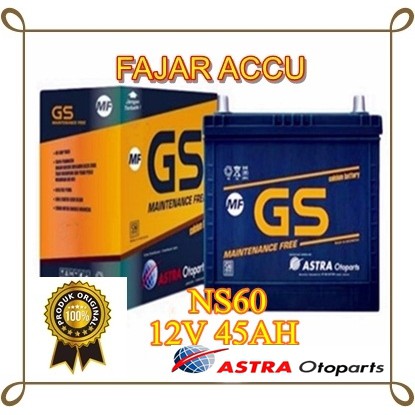 Aki Mobil GS ASTRA Type GS MF NS60 45AH 12 V GSMF NS60