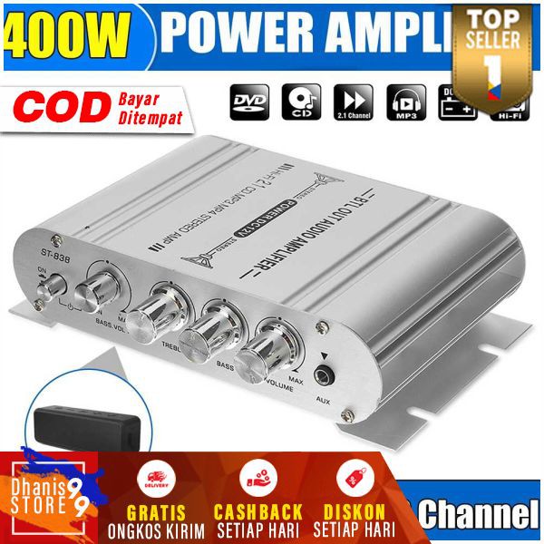 HiFi Stereo Audio Power Amplifier Treble Bass Booster Speaker Musik Sepiker Music Perlengkapan Mobil