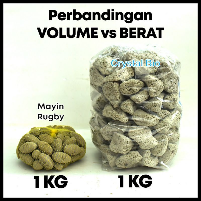 MAYIN RUGBY 1KG MEDIA FILTER BIOLOGIS RUMAH BAKTERI BIO AQUARIUM KOLAM AQUASCAPE