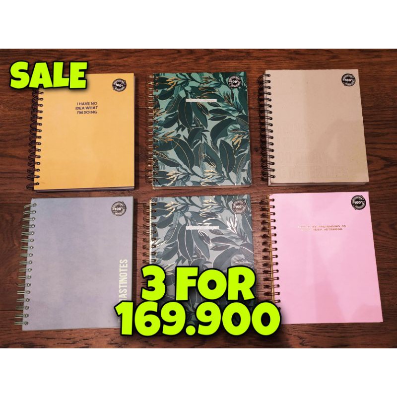 

A5 NOTEBOOK HARD COVER SPIRAL FOR 3 ITEM..!! LINE PAGES TYPO BRAND