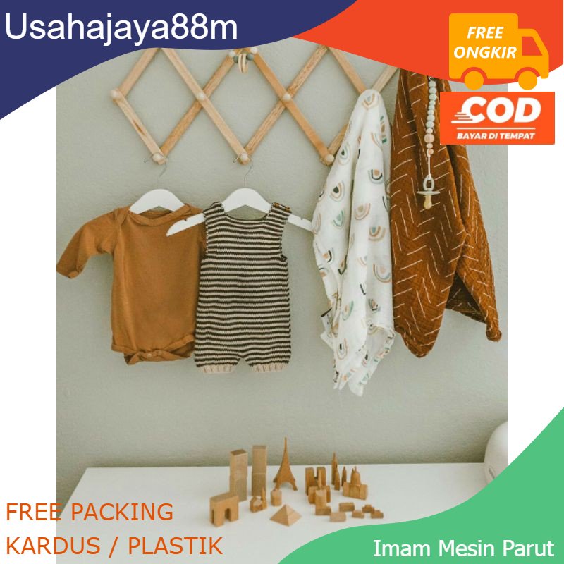 Gantungan baju lipat /Gantungan baju kayu harmonika