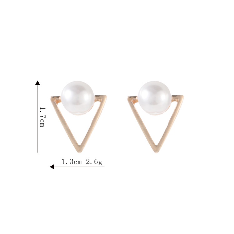 Korea sederhana lingkaran geometris mutiara anting-anting tindik telinga set kombinasi zirkon anting