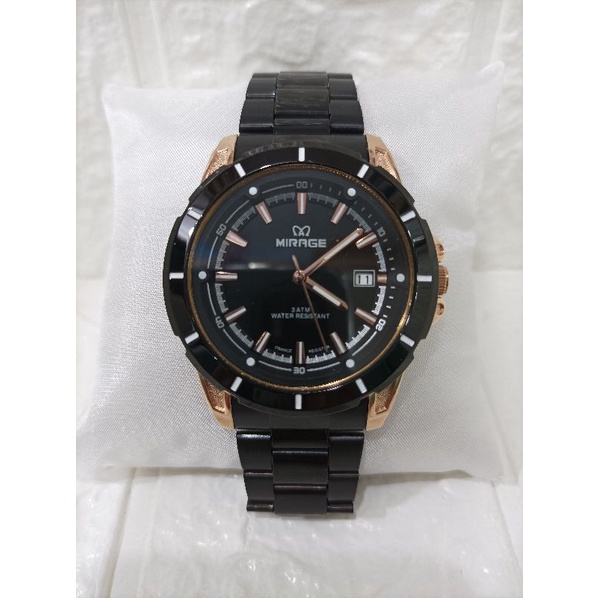 MIRAGE 8713 BRP-M/JAM TANGAN PRIA RANTAI STAINLESS STELL WATER RESISTAINT
