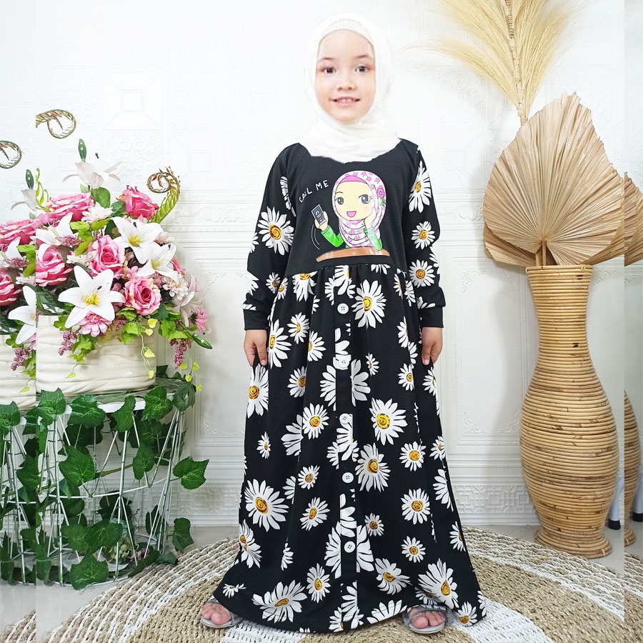 CALL ME ANAK MUSLIMAH CANTIK BERBUNGA 4-12tahun CARLINA FASHION