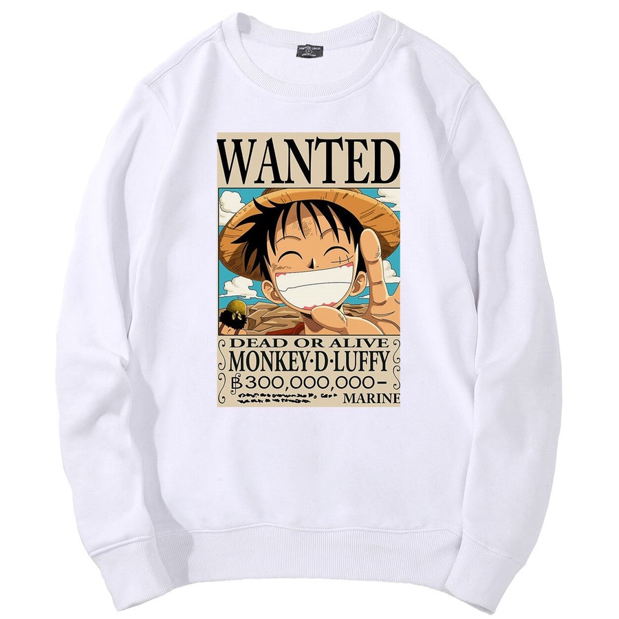 WANTED Sweatshirt Basic Anime II Sweater Crewneck WANTED One Piece ( Pria &amp; Wanita )