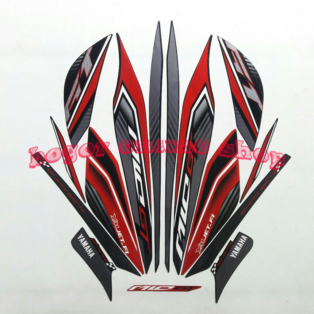 stiker body motor mio gt 2013 hitam-merah