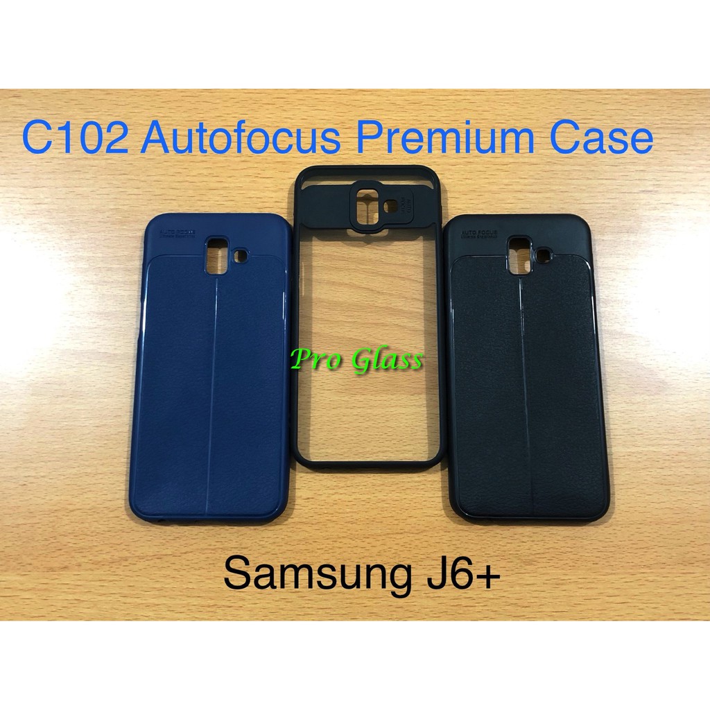 C102 Samsung J4+ J4 PLUS / J6+ J6 PLUS Auto Focus Case Premium TPU leather Silicon