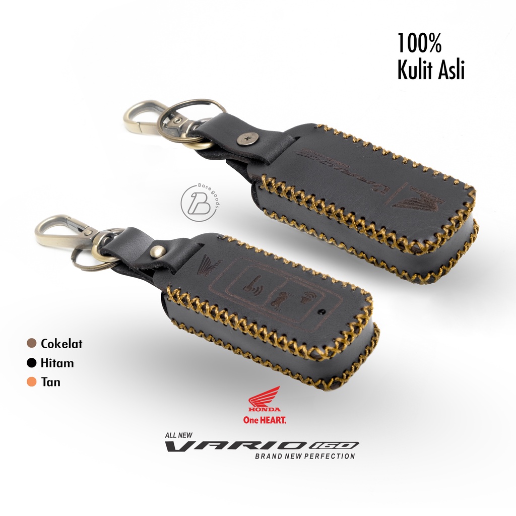 Gantungan Kunci Sarung Remote Case Cover Kunci Smart key Honda Vario 160 Kulit Asli