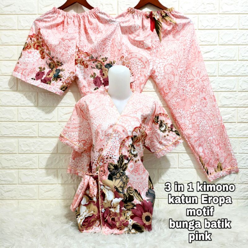 PIYAMA KIMONO 3IN1 WANITA DEWASA