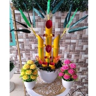 Hiasan Rumah Air Mancur Mini Bambu Hias Tinggi 30 cm Dekorasi Ruangan Minimalis Meja Kantor Taman